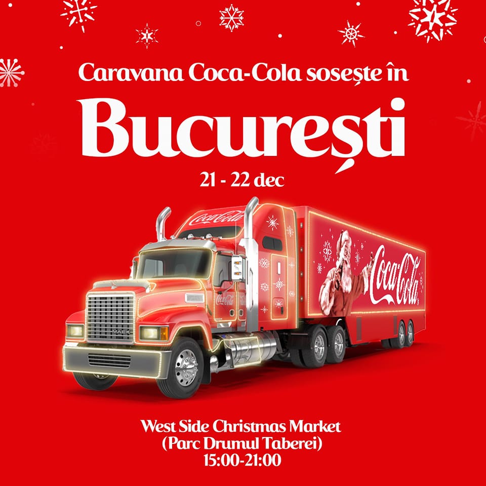 Celebra caravan Coca Cola ajunge la West Side Christmas Market