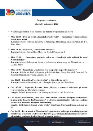 Consiliul Județean Maramureș marchează 30 de ani de la înființare prin organizarea de evenimente pentru cetățeni