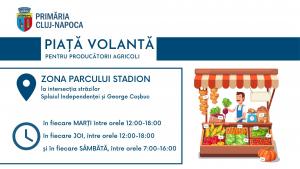 Toate piețele volante se desfășoară în zona parcului Stadion