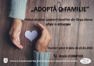Înscrieri în cadrul proiectului „Adoptă o familie” destinat susținerii familiilor din Târgu Mureș aflate în dificultate