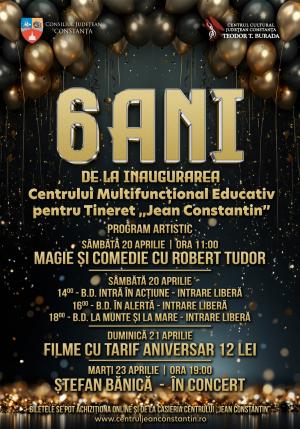 Programul complet al Zilelor Centrului Multifuncțional Educativ pentru  Tineret ,,Jean Constantin’’ – 6 ani de la inaugurare