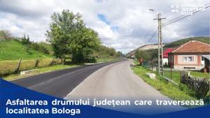 Consiliul Județean asfaltează drumul județean care traversează localitatea Bologa