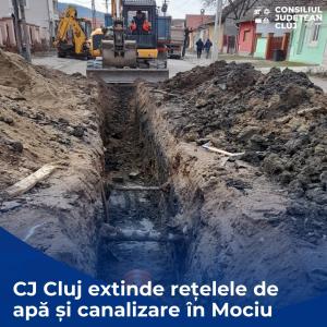 Consiliul Județean extinde rețelele de apă și canalizare din Mociu