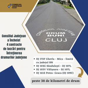Consiliul Județean Cluj a încheiat patru contracte de lucrări pentru întreținerea drumurilor județene