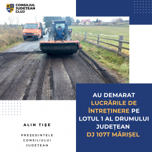 Au demarat lucrările de întreținere pe lotul 1 al drumului județean DJ 107T Mărișel