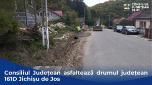 Consiliul Județean asfaltează drumul județean 161D Jichișu de Jos