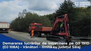 Consiliul Județean a demarat lucrări de întreținere pe DJ 191D (DJ 108A) – Vânători – limită cu județul Sălaj