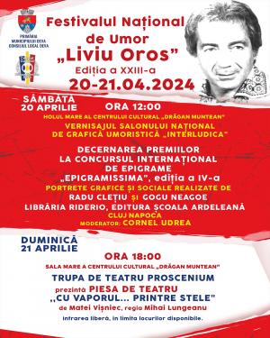 O nouă ediție a Festivalului Național de Umor „Liviu Oros”, are loc la Deva!