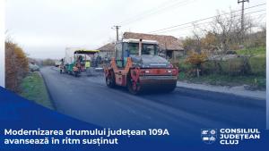Modernizarea drumului județean 109A avansează în ritm susținut