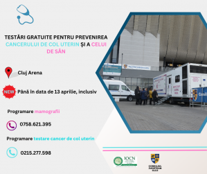 Se prelungește perioada de testare gratuită pentru cancerul de col uterin și cel de sân, la Cluj Arena