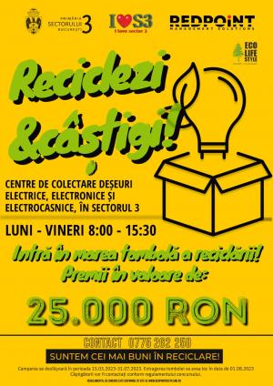 „Reciclezi și câștigi”, doar în Sectorul 3