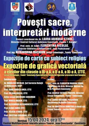 ,,Povești sacre, interpretări moderne”, la Centrul Multifuncțional Educativ  pentru Tineret ,,Jean Constantin”