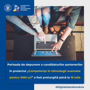 ADR anunță prelungirea perioadei de depunere a candidaturilor în cadrul proiectului  „Competențe în tehnologii avansate pentru IMM-uri”