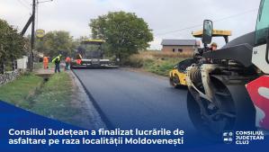 Consiliul Județean a finalizat lucrările de asfaltare pe raza localității Moldovenești