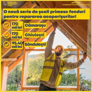 Bani de la Consiliul Județean Cluj pentru alte trei unități școlare din județ