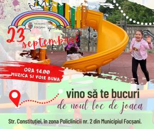 Primăria Municipiului Focșani inaugurează un nou loc de joacă