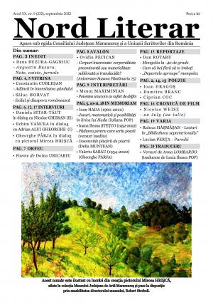 A apărut numărul pe septembrie al revistei Nord Literar