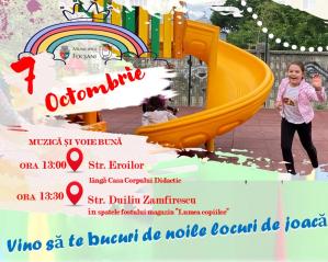 Primăria Municipiului Focșani inaugurează încă două noi locuri de joacă
