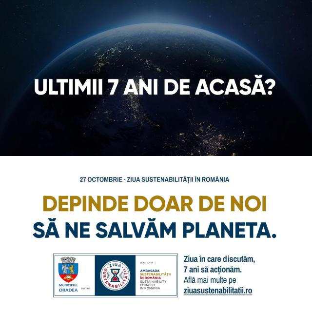 Primăria Oradea susține Ziua Sustenabilității în România. Despre lucrurile ce nu pot fi lăsate pe mâine