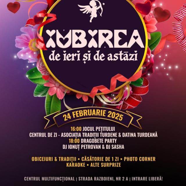Programul evenimentului de Dragobete la Centrul Multifuncțional Turda