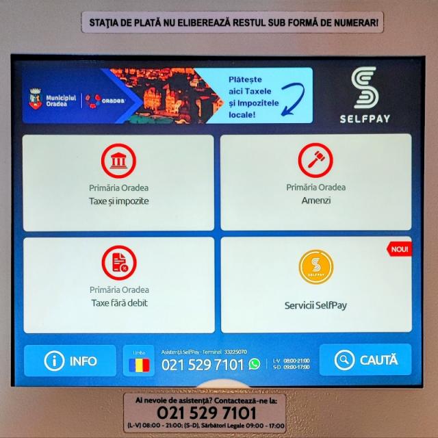 Plata impozitelor prin stațiile SelfPay aduce o bonificație fiscală mai mare decât plata la ghișee