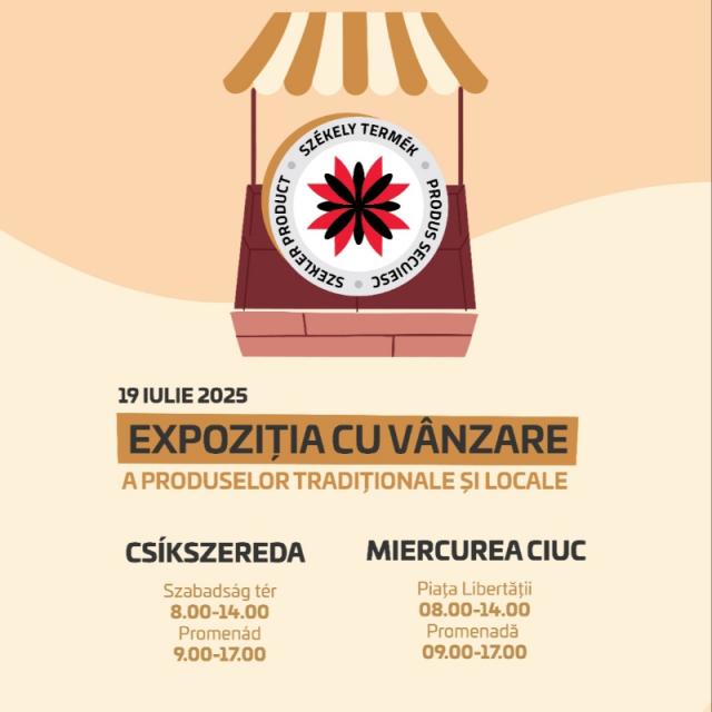 Târgul lunar al produselor locale și tradiționale va avea loc într-o locație nouă - Piața Libertății din Miercurea Ciuc