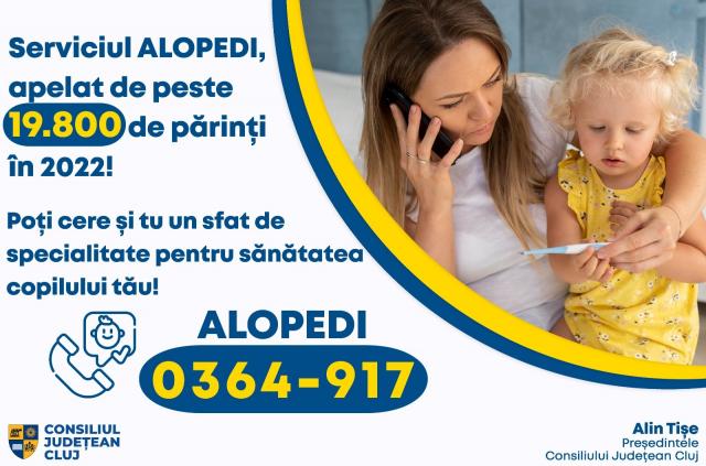 Serviciul ALOPEDI, apelat de peste 19.800 de părinți în anul 2022