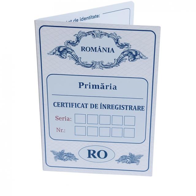 Certificat Înregistrare Pentru vehicule fără obligația înmatriculării