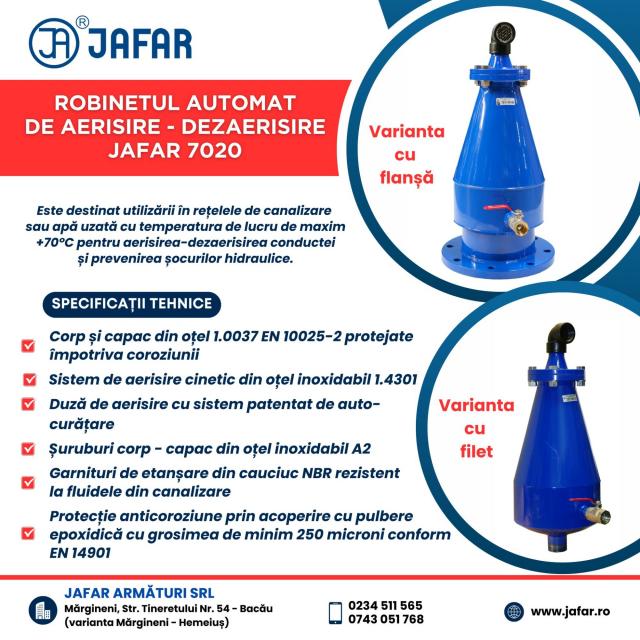 Robinetul automat de aerisire-dezaerisire JAFAR 7020