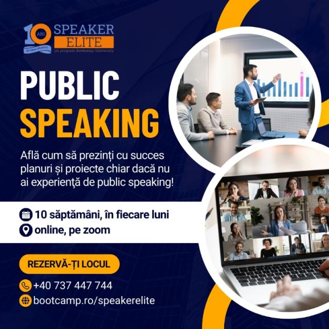 Speaker Elite-Curs online de comunicare și public speaking