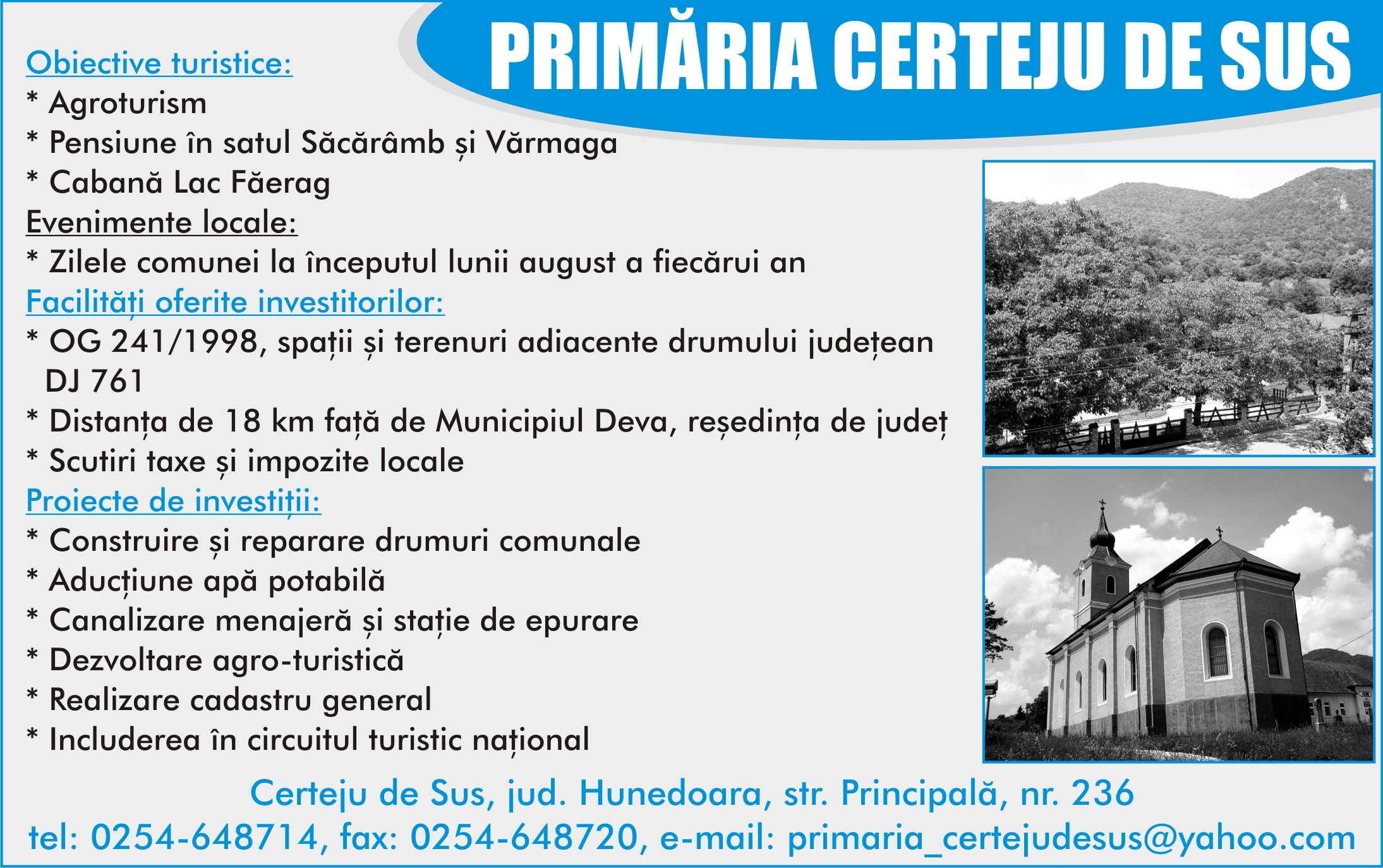 PRIMĂRIA CERTEJU DE SUS Ghidul Primariilor